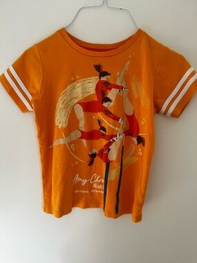 Piccolina Orange Gymnastics Graphic Tee for Girls